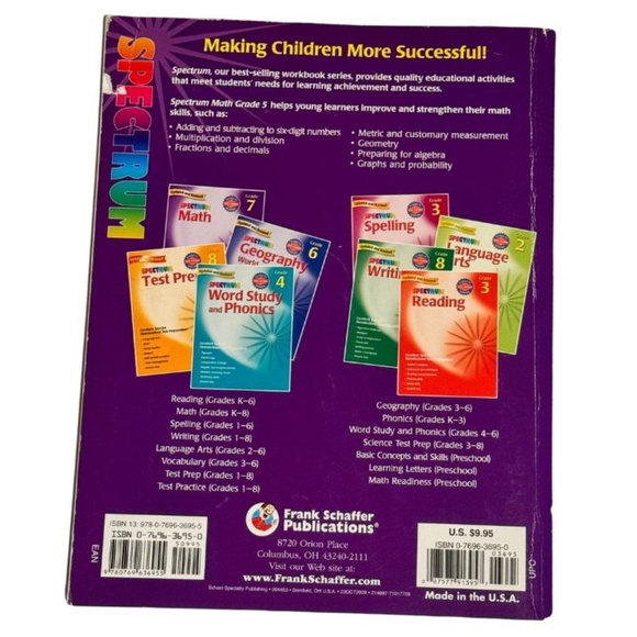 Set of 5 Spectrum Teaching Resources-5th grade- Math, ELA, Geography, Test Prep - Picture 7 of 11